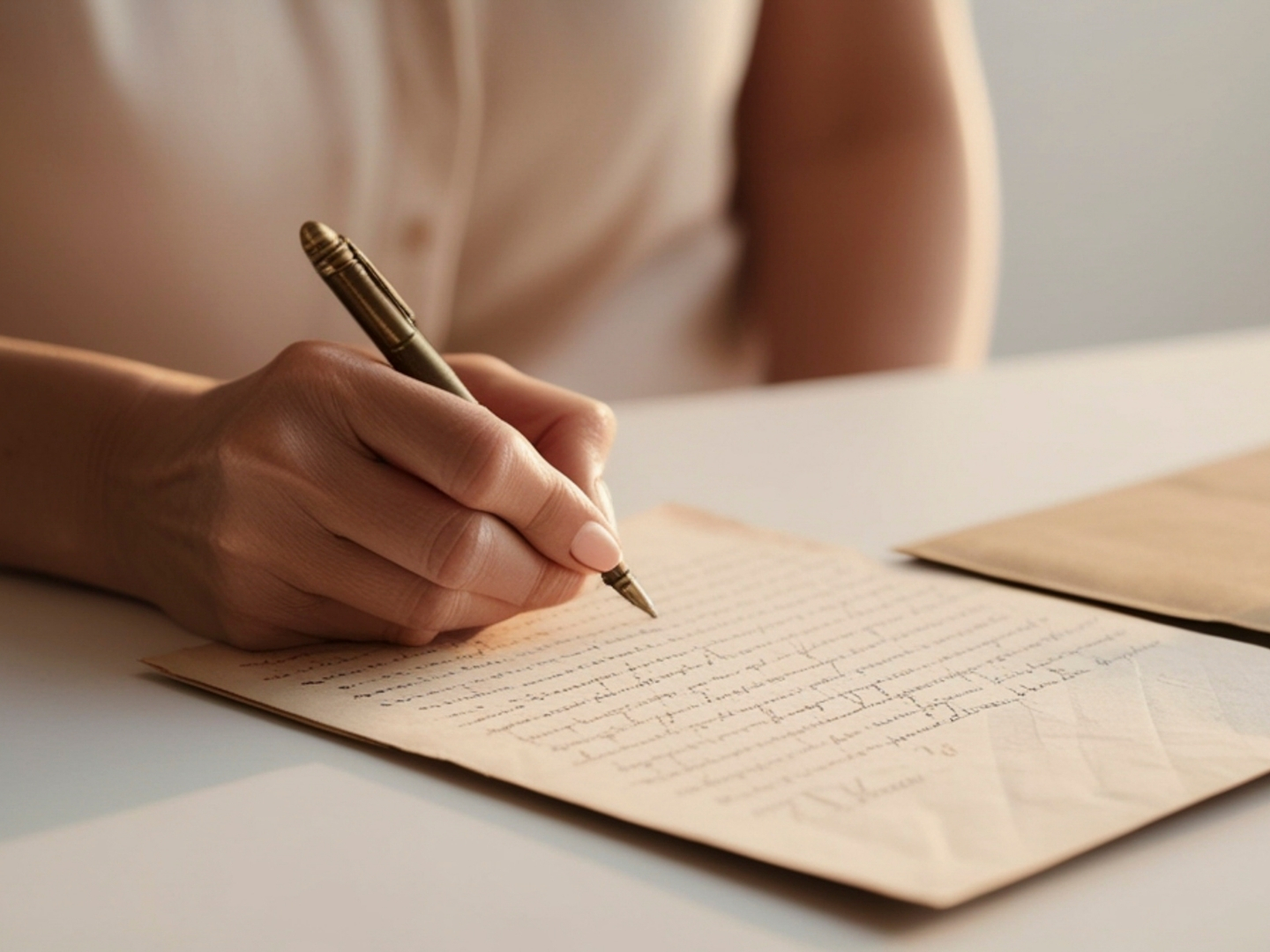 Person writing a planning objection letter in support of protecting the countryside.